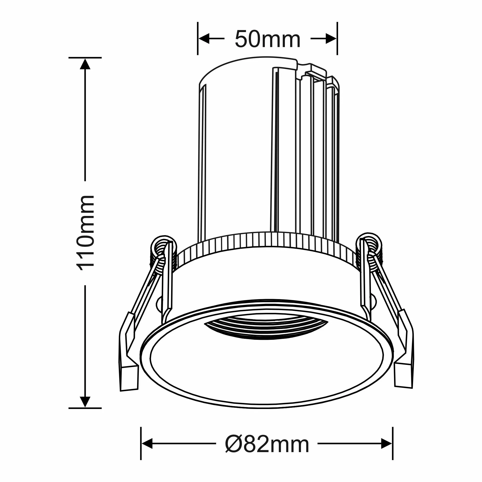 Benz 12 Tridonic Powered 12W 4000K 1200lm 12° CRI>90 LED Engine Black Fixed Recessed Spotlight; Inner Glass cover; IP65